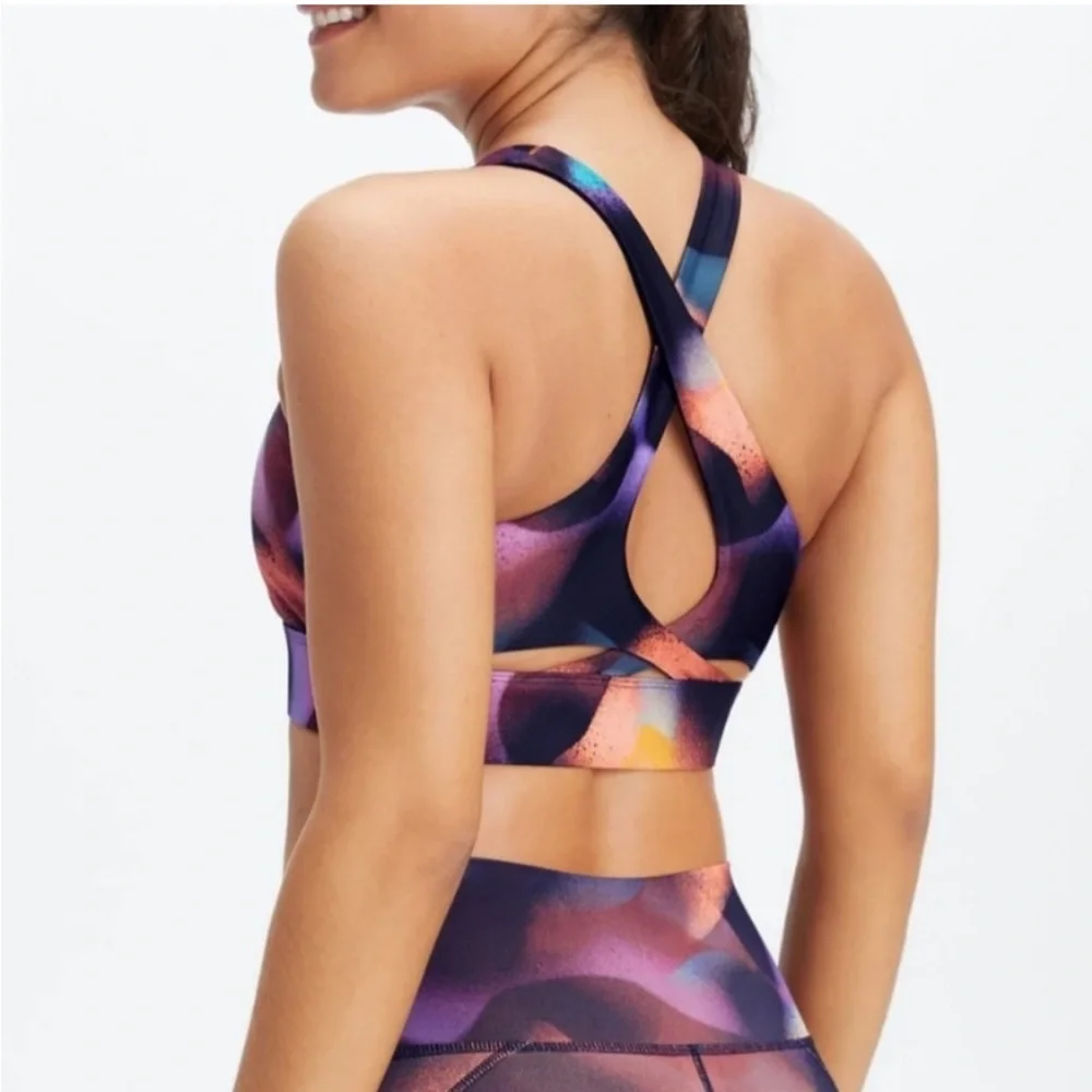 Fabletics No Bounce Sports Bra in Meltdown sz LARGE NWT